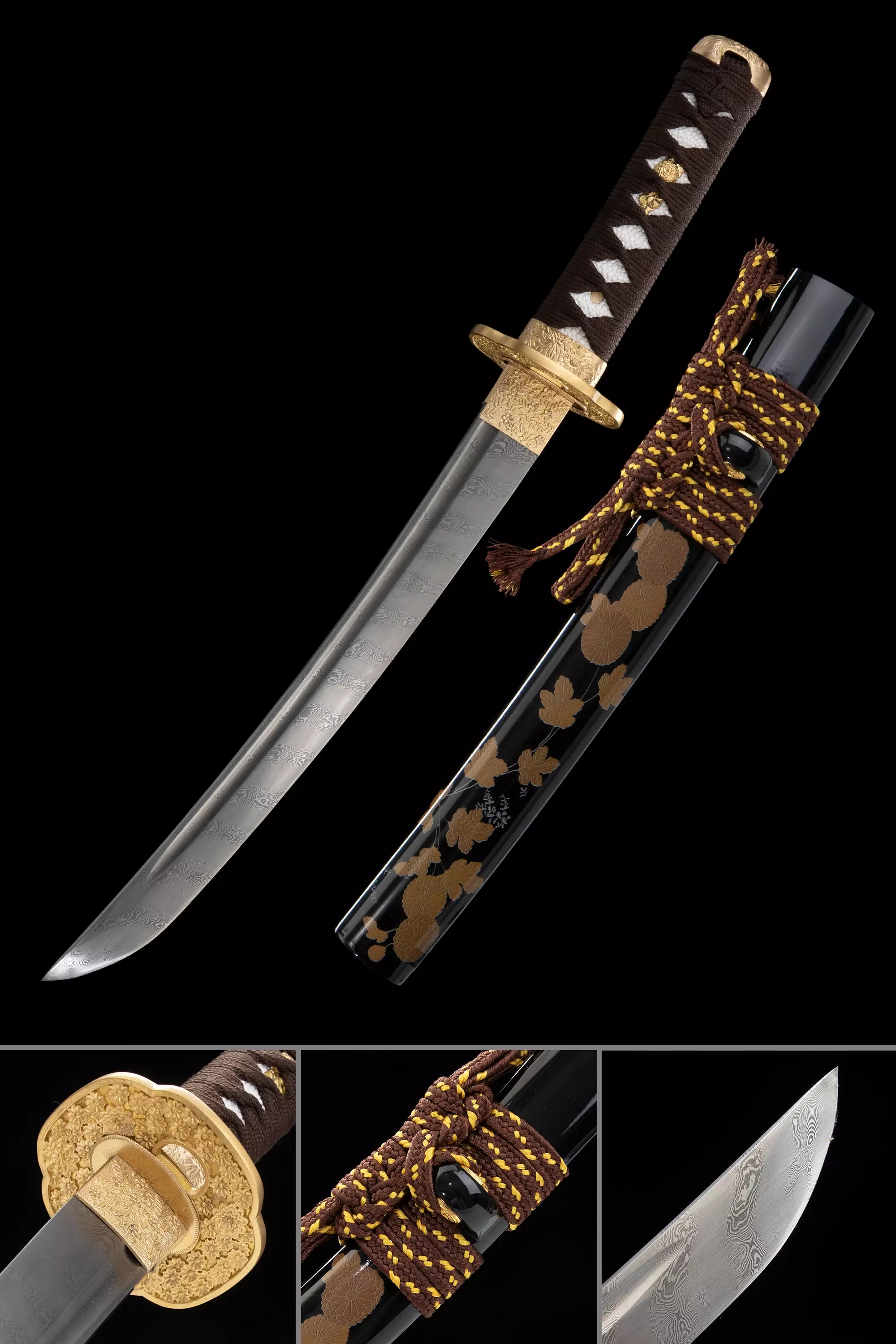 Handmade Japanese Short Tanto Sword Pattern Steel - Image 1