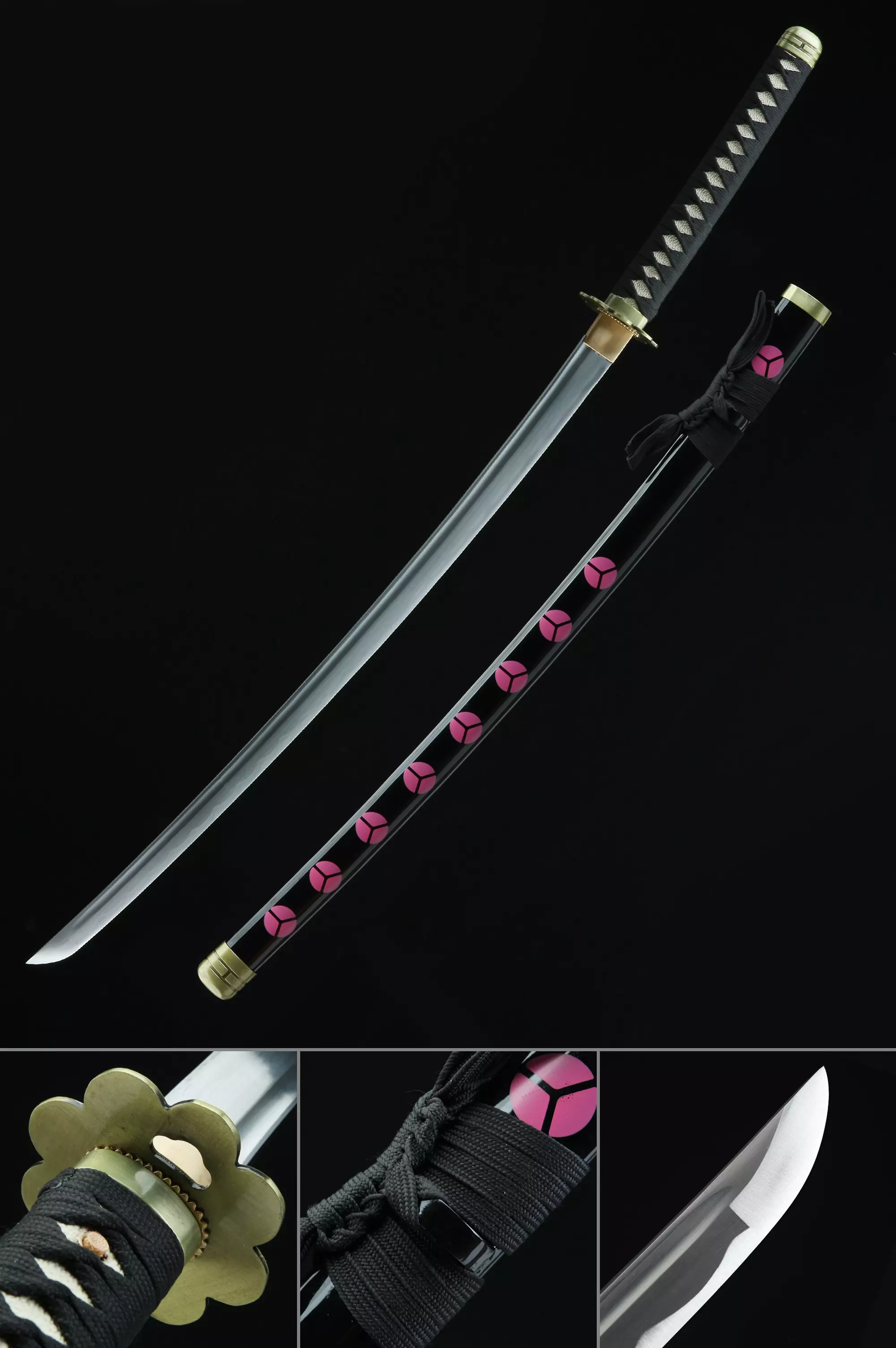 One Piece Roronoa Zoro Shusui Katana Samurai Sword Replica With Black Scabbard